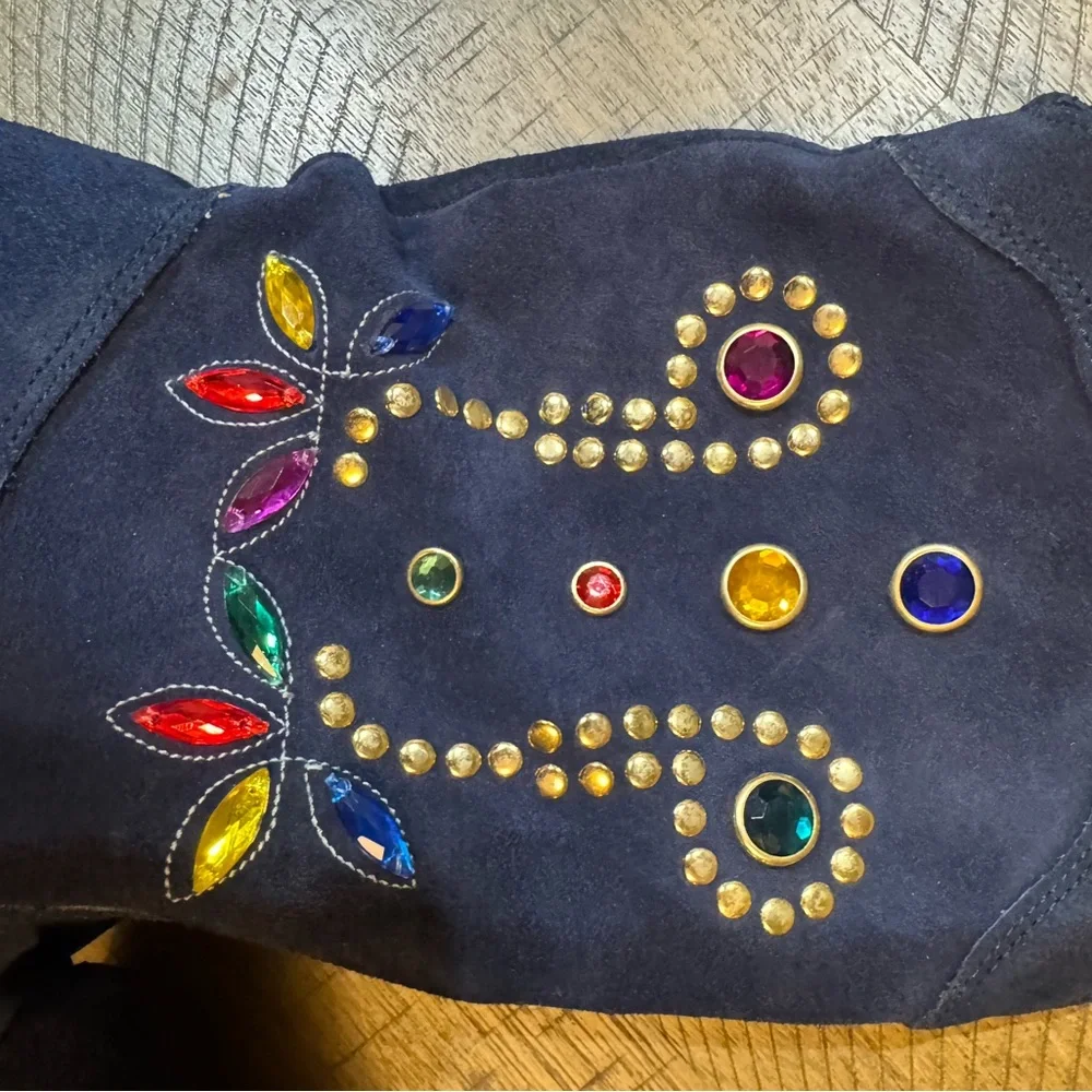 Aj Valenci Beautiful Embellished Suede Boots - Picture 2 of 11